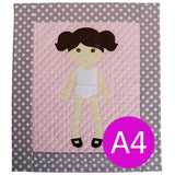 A4 Europe/Australia Digital Pattern PDF Download - Paper Doll Blanket Quilt Pattern - Girl
