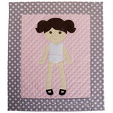 Shipped Hard Copy Pattern - Paper Doll Blanket Quilt Pattern - Girl